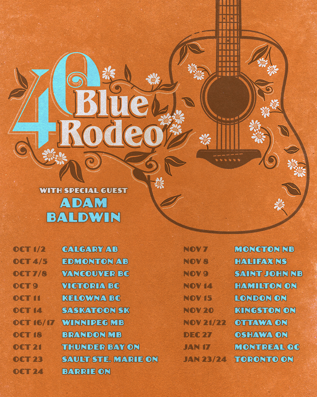 Blue Rodeo Lost Together - The 40th Anniversary Tour Tour Poster 2025-2026